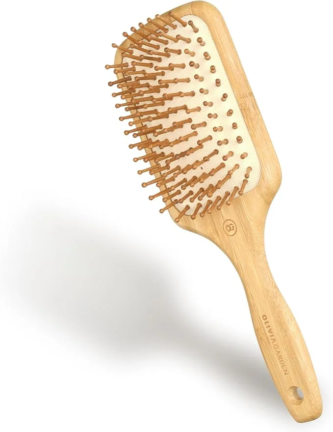 Olivia Garden Bamboo Touch Detangle Massage L - Eco-friendly Bamboo Brush for Gentle Detangling &amp;amp;amp; Scalp Massage
