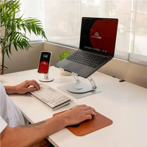 حامل حاسوب محمول - ألمنيوم قابل للتعديل ويدور 360